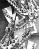  M.C. Escher με τίτλο "Σπίτι από σκάλες" (House of Stairs).  Εκτύπωση έργο τέχνης σε κάμβα τελαρωμένο κάθετο 40Χ80εκ 