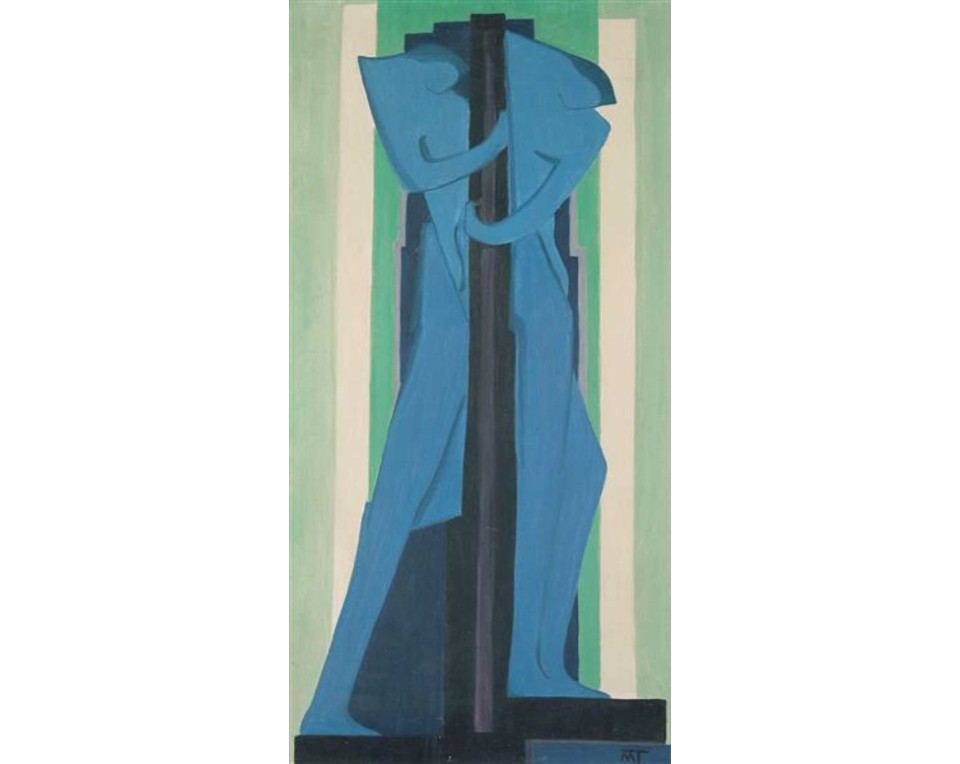 "Μπλε Φιγούρα" (Blue Figure) του Ούγγρου καλλιτέχνη János Mattis-Teutsch. Εκτύπωση έργο τέχνης σε κάμβα τελαρωμένο κάθετο 40Χ80εκ 