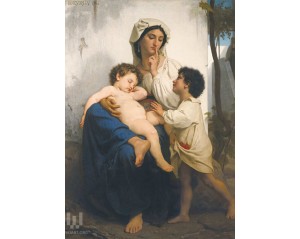  William-Adolphe Bouguereau με τίτλο "Ο Ύπνος" (Le sommeil) Εκτύπωση έργο τέχνης σε κάμβα τελαρωμένο κάθετο 50Χ70εκ 