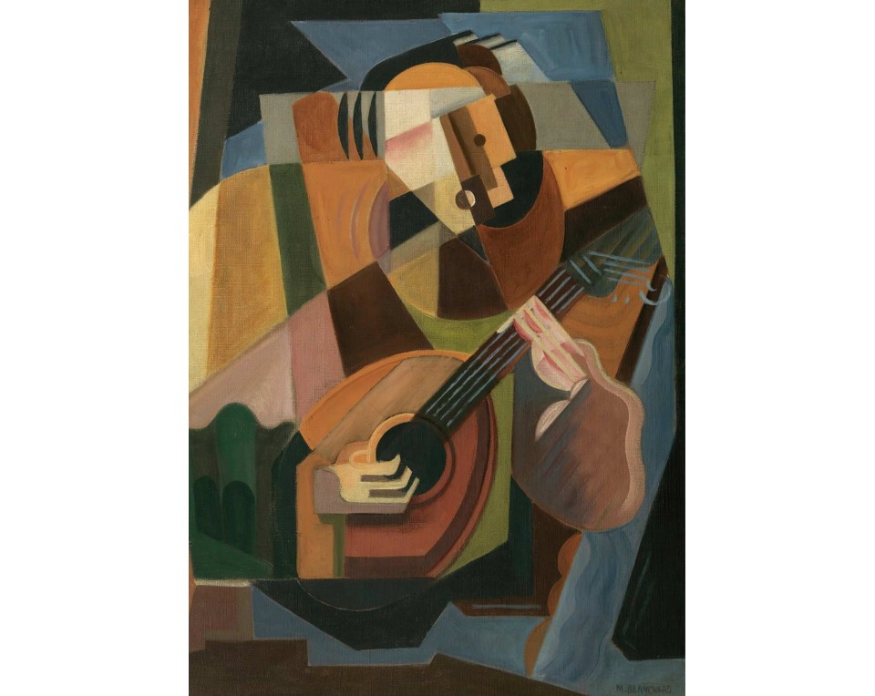 "Le Joueur de Luth" (Ο Λαουτιέρης) της María Blanchard.  Εκτύπωση έργο τέχνης σε κάμβα τελαρωμένο κάθετο 50Χ70εκ 