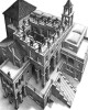 M.C. Escher με τίτλο "Ανεβαίνοντας και Κατεβαίνοντας" (Ascending and Descending), Εκτύπωση έργο τέχνης σε κάμβα τελαρωμένο κάθετο 50Χ70εκ 