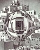  M.C. Escher με τίτλο "Μπαλκόνι" (Balcony) Εκτύπωση έργο τέχνης σε κάμβα τελαρωμένο κάθετο 50Χ70εκ 