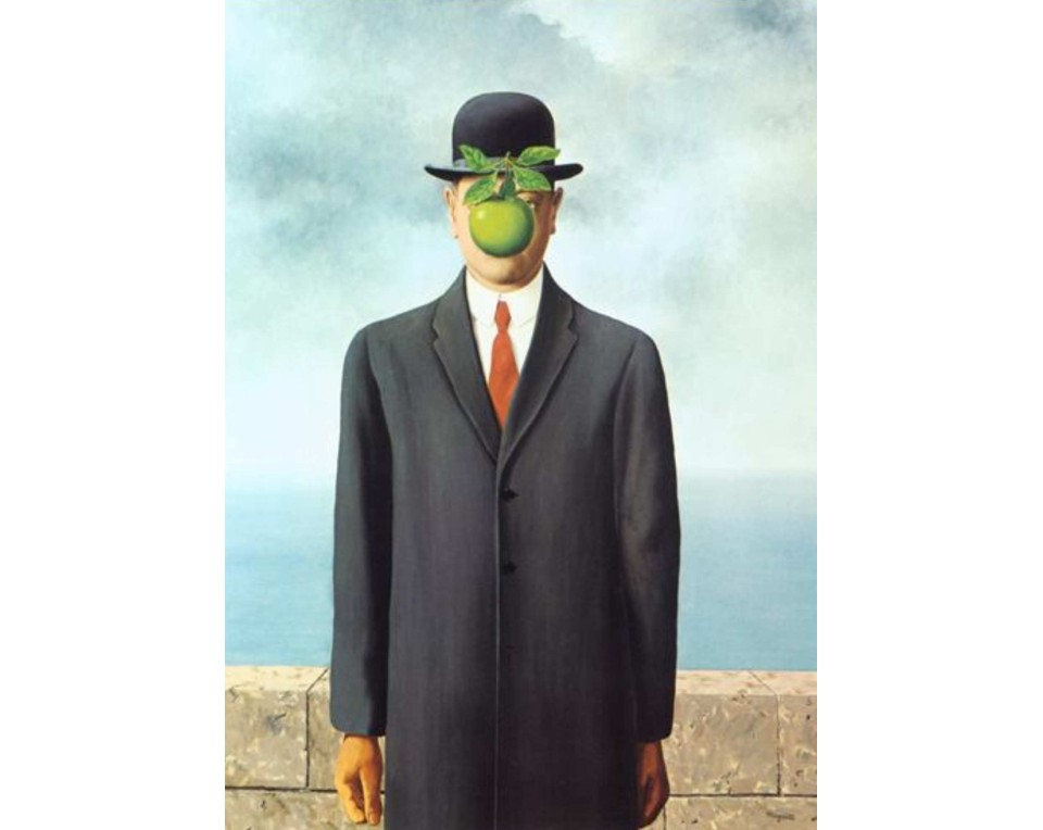 "Ο Γιος του Ανθρώπου" (The Son of Man) του Βέλγου σουρεαλιστή ζωγράφου Ρενέ Μαγκρίτ (René Magritte). Εκτύπωση έργο τέχνης σε κάμβα τελαρωμένο κάθετο 50Χ70εκ 