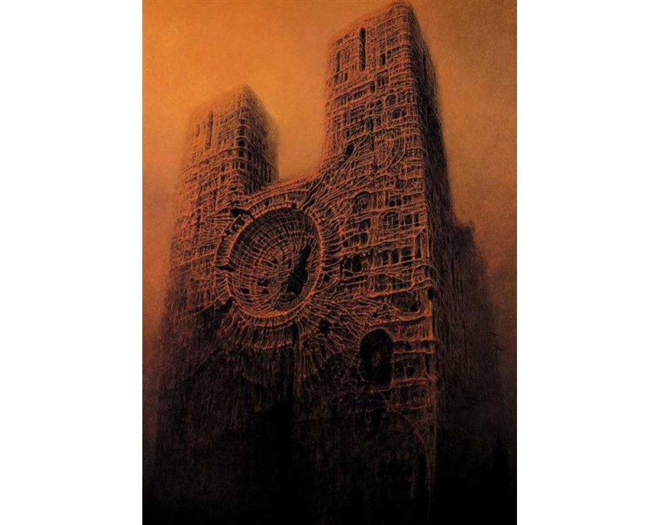 Zdzisław Beksiński Εκτύπωση έργο τέχνης σε κάμβα τελαρωμένο κάθετο 50Χ70εκ 