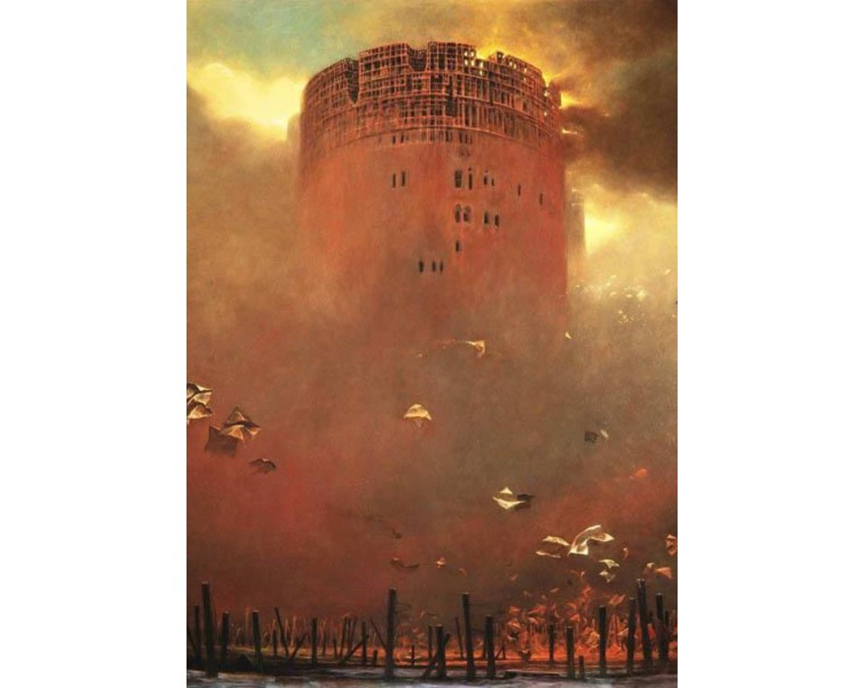Zdzisław Beksiński Εκτύπωση έργο τέχνης σε κάμβα τελαρωμένο κάθετο 50Χ70εκ 