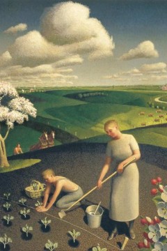 "Άνοιξη στην Εξοχή" (Spring in the Country) του Αμερικανού καλλιτέχνη Γκραντ Γουντ (Grant Wood).  Εκτύπωση έργο τέχνης σε κάμβα τελαρωμένο κάθετο 50Χ70εκ 