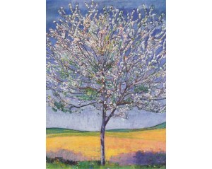 Φέρντιναντ Χόντλερ (Ferdinand Hodler) με τίτλο "Ανθισμένη Κερασιά" (Cherry Tree in Bloom).  Εκτύπωση έργο τέχνης σε κάμβα τελαρωμένο κάθετο 50Χ70εκ 