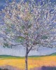 Φέρντιναντ Χόντλερ (Ferdinand Hodler) με τίτλο "Ανθισμένη Κερασιά" (Cherry Tree in Bloom).  Εκτύπωση έργο τέχνης σε κάμβα τελαρωμένο κάθετο 50Χ70εκ 