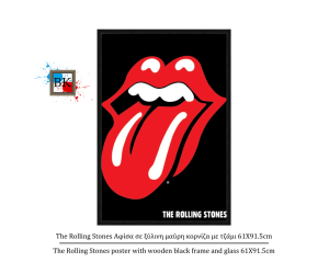The Rolling Stones Αφίσα σε ξύλινη μαύρη κορνίζα με τζάμι 61Χ91.5cm