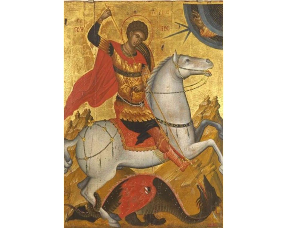 ΠΙΝΑΚΑΣ ΣΕ ΚΑΜΒΑ Angelos Akotantos - Ο Άγιος Γεώργιος Σκοτώνει τον Δράκοντα