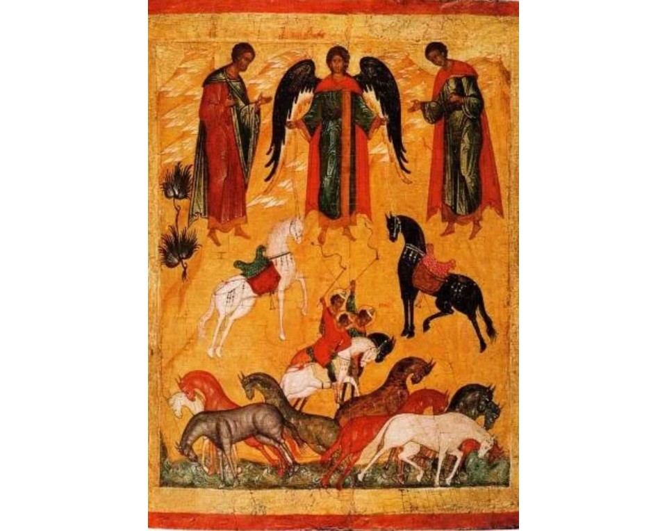ΠΙΝΑΚΑΣ ΣΕ ΚΑΜΒΑ Οι Άγιοι Φλώρος και Λαύρος