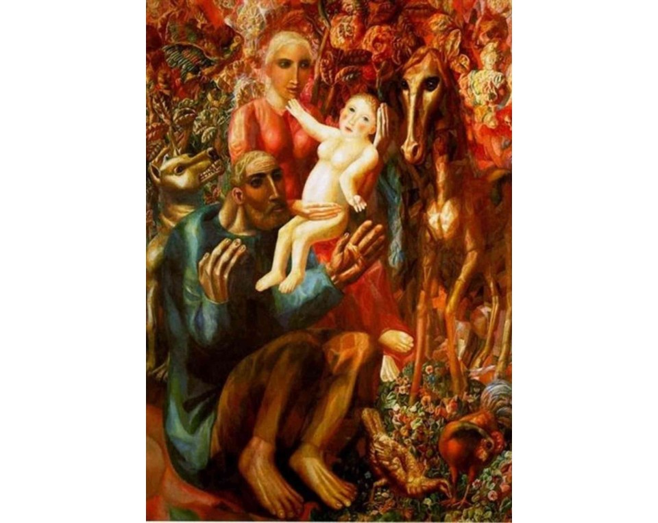 ΠΙΝΑΚΑΣ ΣΕ ΚΑΜΒΑ Pavel Filonov - Μια Αγροτική Οικογένεια / Η Αγία Οικογένεια