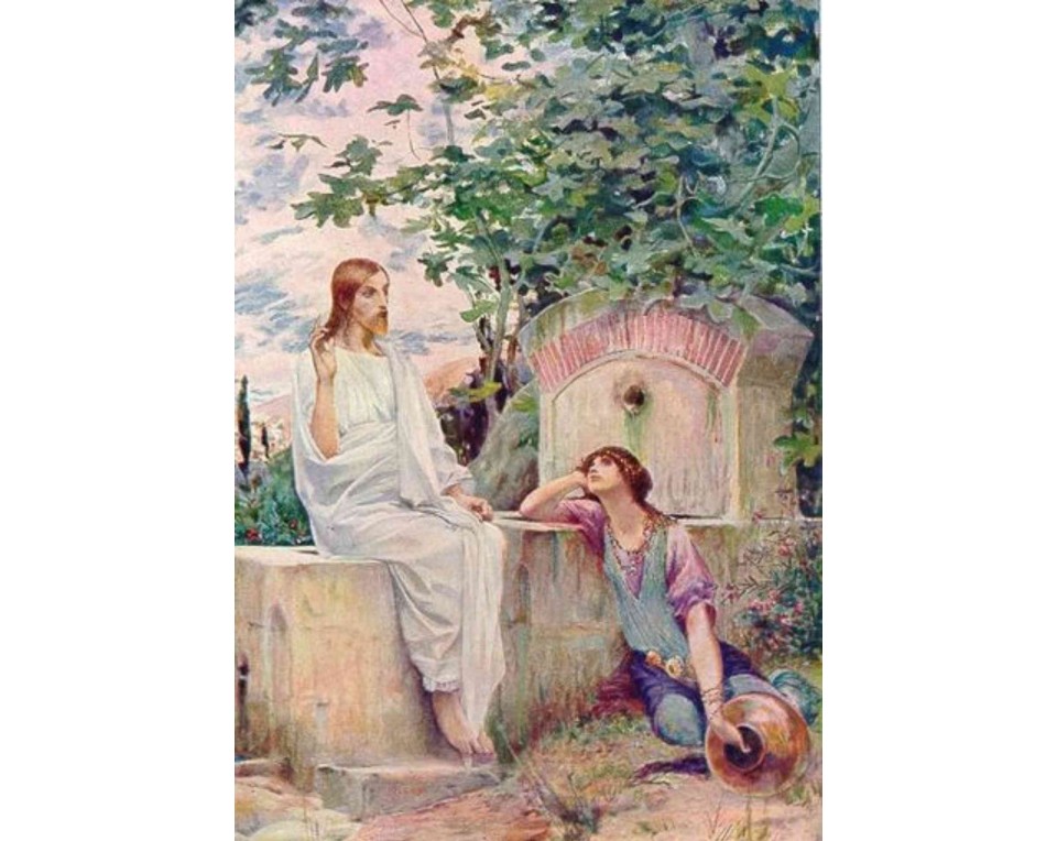 ΠΙΝΑΚΑΣ ΣΕ ΚΑΜΒΑ Luc-Olivier Merson - Ο Ιησούς και η Σαμαρείτιδα στο Πηγάδι