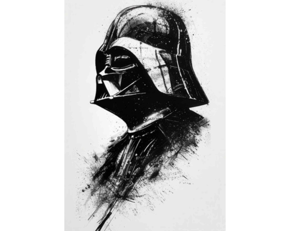 ΠΙΝΑΚΑΣ ΣΕ ΚΑΜΒΑ Darth Vader Σκίτσο