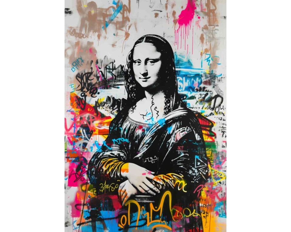 ΠΙΝΑΚΑΣ ΣΕ ΚΑΜΒΑ Mona Lisa Graffiti