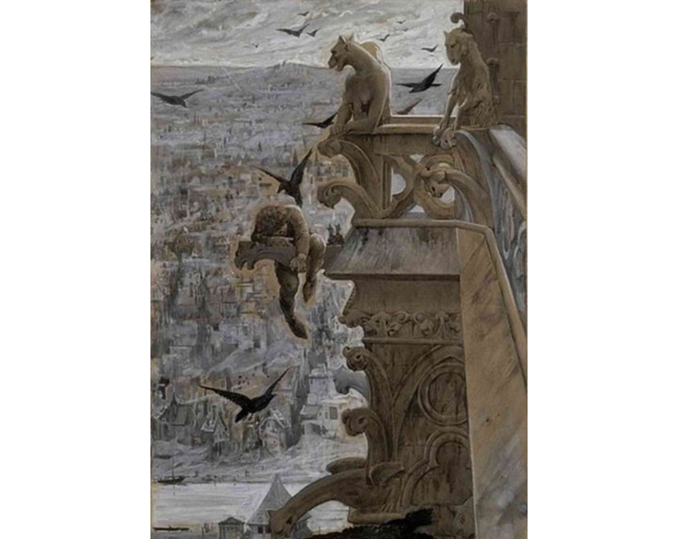 ΠΙΝΑΚΑΣ ΣΕ ΚΑΜΒΑ Luc-Olivier Merson - Ο Κουασιμόδος Θρηνεί στα Τείχη της Παναγίας των Παρισίων