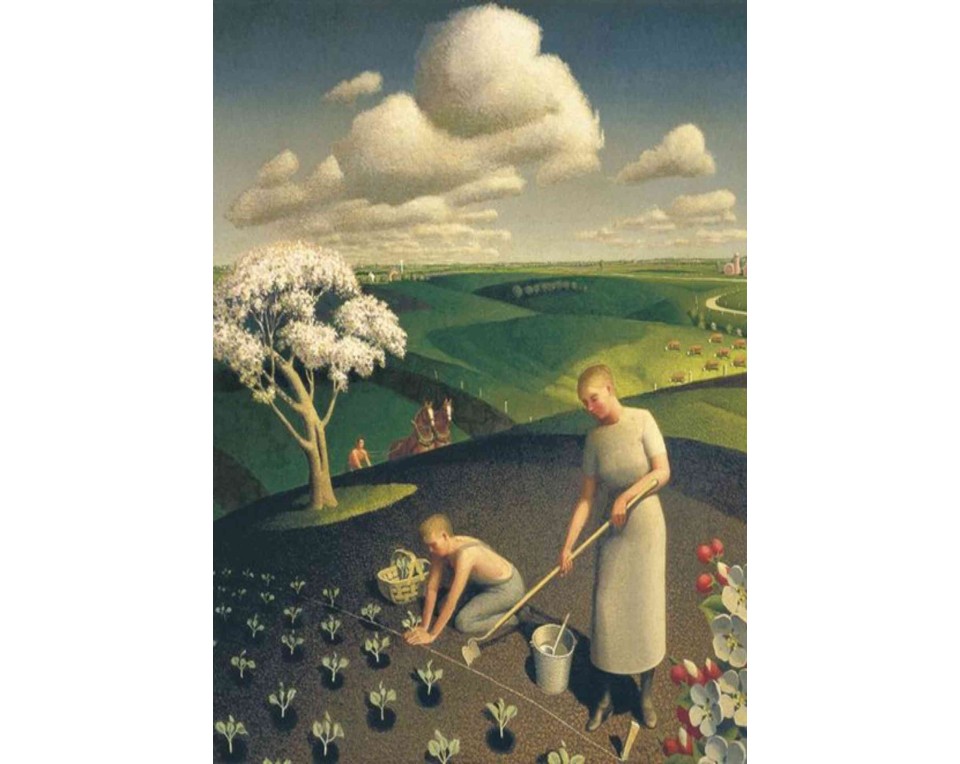 ΠΙΝΑΚΑΣ ΣΕ ΚΑΜΒΑ Grant Wood - Άνοιξη στην Ύπαιθρο