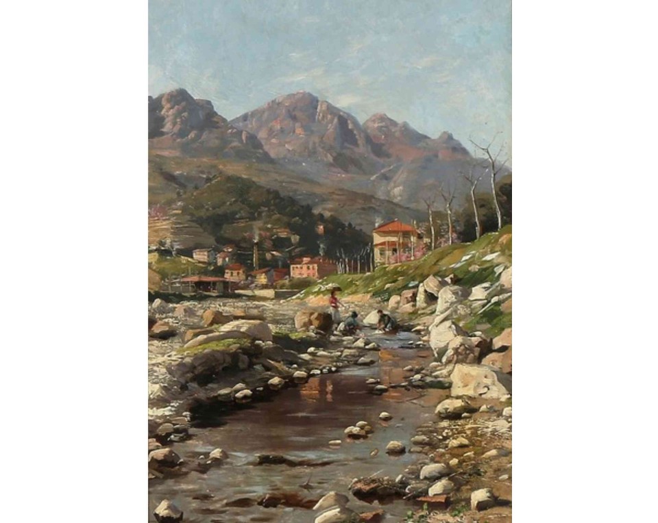 ΠΙΝΑΚΑΣ ΣΕ ΚΑΜΒΑ Peder Mork Monsted - Πλύσιμο στο Ποτάμι
