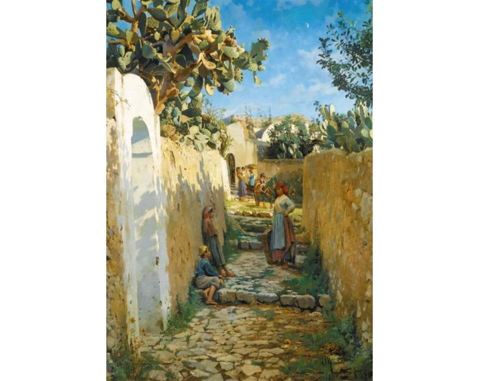 ΠΙΝΑΚΑΣ ΣΕ ΚΑΜΒΑ Peder Mork Monsted - Ένας Δρόμος στο Κάπρι