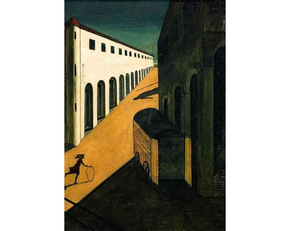 ΠΙΝΑΚΑΣ ΣΕ ΚΑΜΒΑ Giorgio de Chirico - Μυστήριο και Μελαγχολία ενός Δρόμου