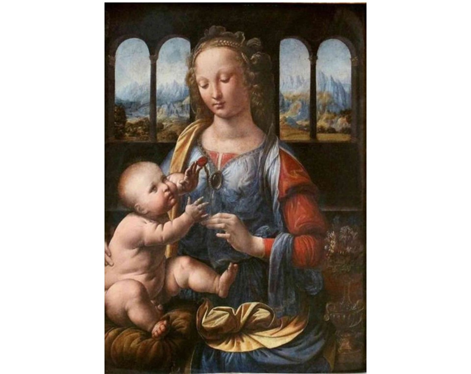 ΠΙΝΑΚΑΣ ΣΕ ΚΑΜΒΑ Leonardo da Vinci - Η Παναγία του Γαρίφαλου