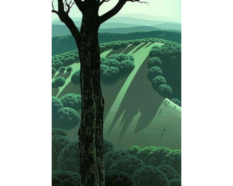 ΠΙΝΑΚΑΣ ΣΕ ΚΑΜΒΑ Eyvind Earle - Πράσινη Πλαγιά
