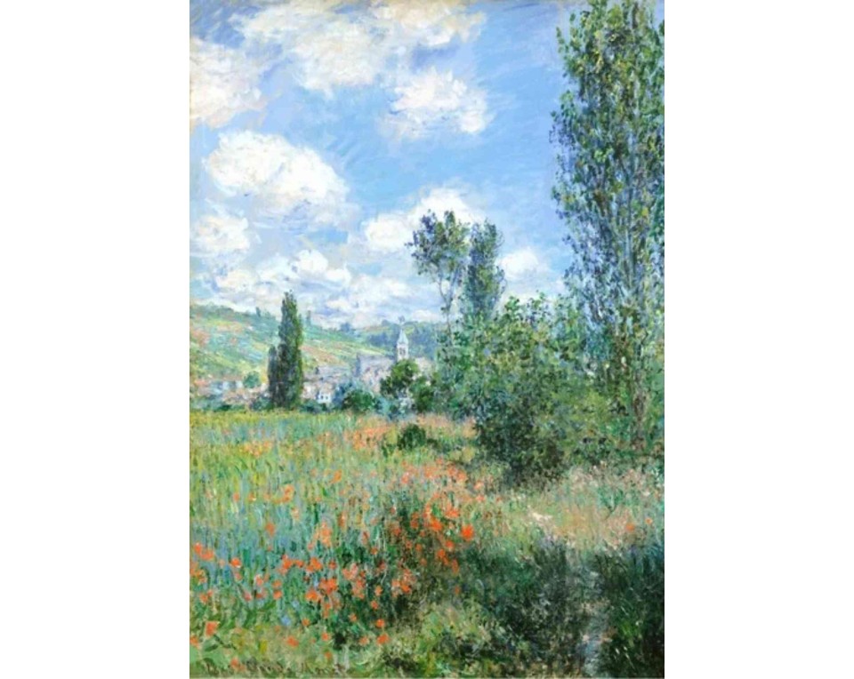 ΠΙΝΑΚΑΣ ΣΕ ΚΑΜΒΑ Claude Monet - Μονοπάτι στους Αγρούς με τις Παπαρούνες, Νησί Σεν Μαρτέν