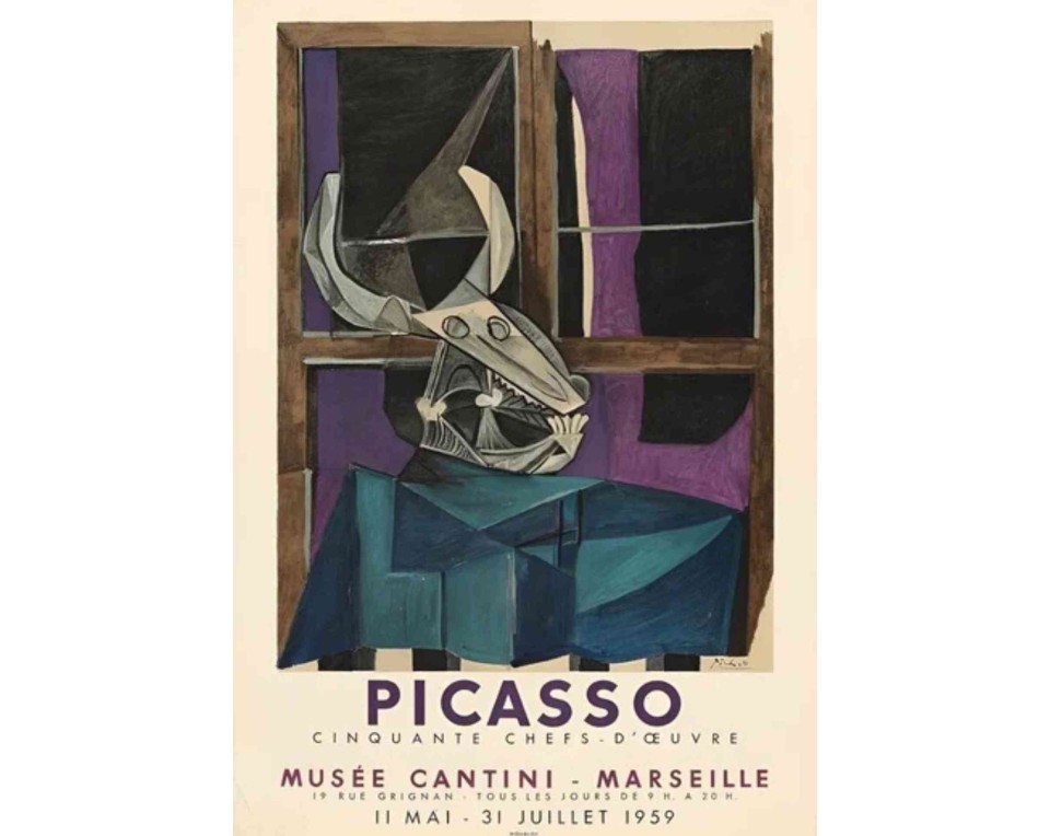ΠΙΝΑΚΑΣ ΣΕ ΚΑΜΒΑ Pablo Picasso - Νεκρή Φύση με Κρανίο Ταύρου