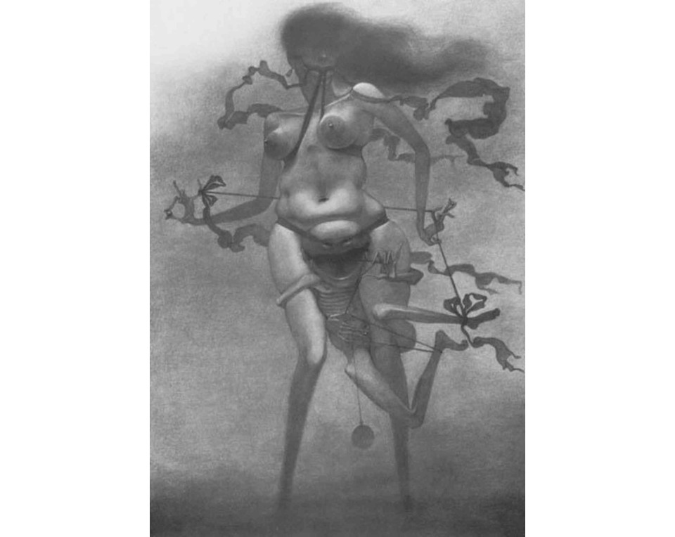 ΠΙΝΑΚΑΣ ΣΕ ΚΑΜΒΑ Zdzisław Beksiński - Χωρίς Τίτλο