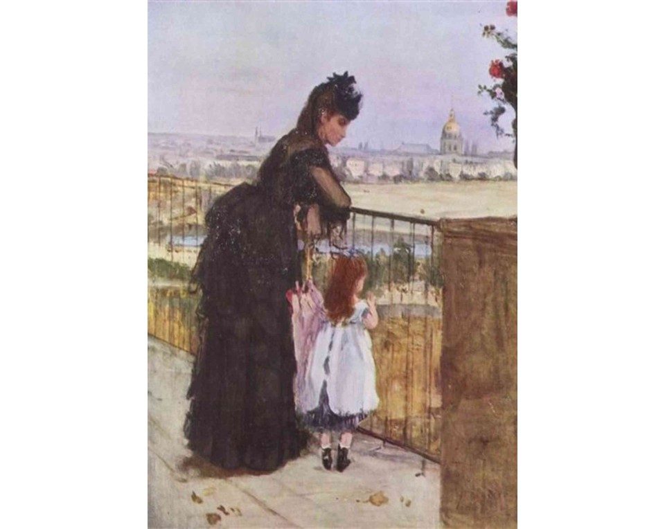 ΠΙΝΑΚΑΣ ΣΕ ΚΑΜΒΑ Berthe Morisot - Γυναίκα και Παιδί στο Μπαλκόνι