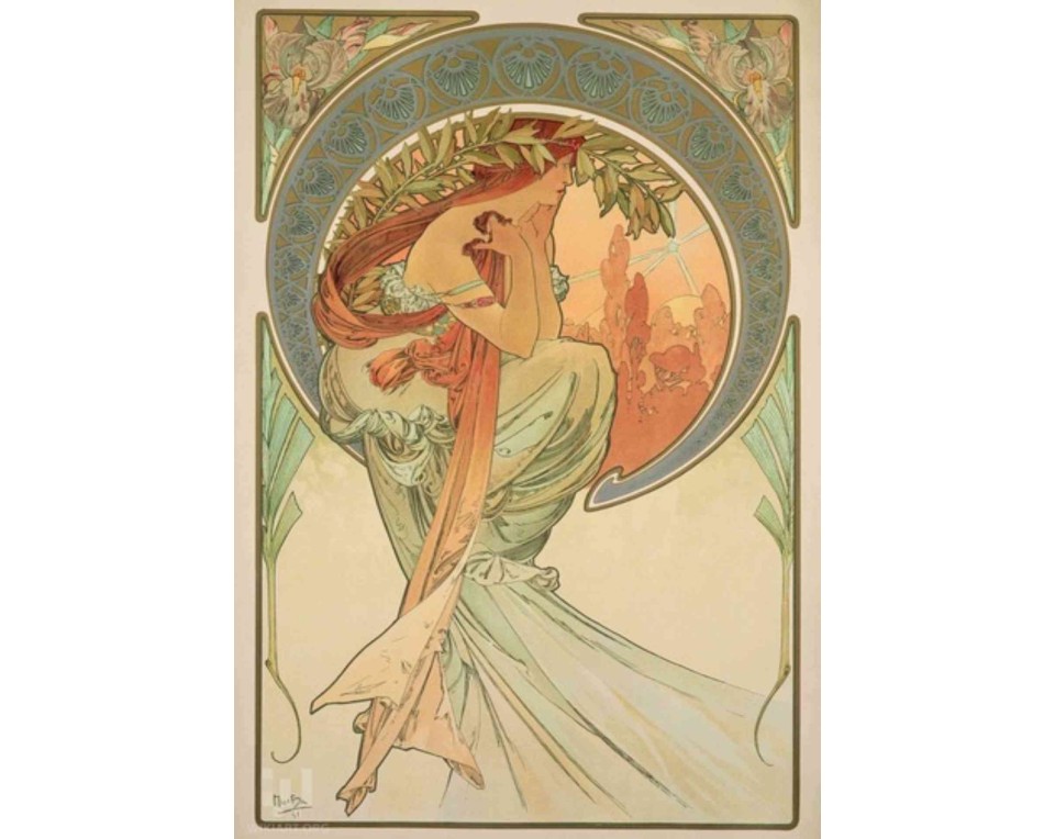 ΠΙΝΑΚΑΣ ΣΕ ΚΑΜΒΑ Alphonse Mucha - Ποίηση