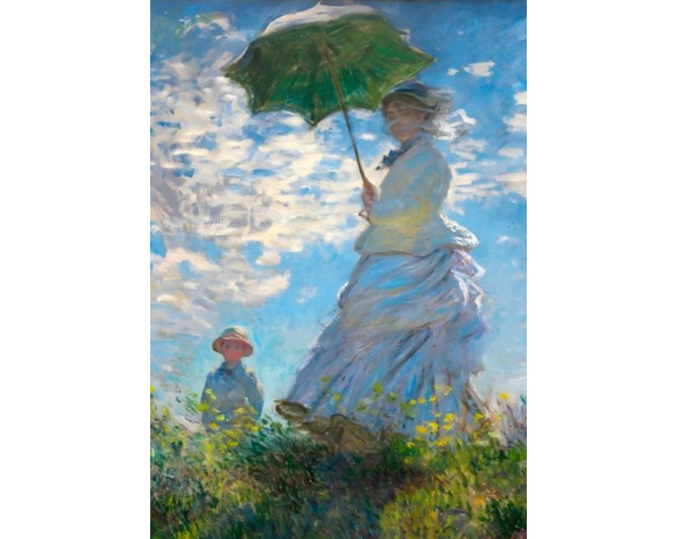 ΠΙΝΑΚΑΣ ΣΕ ΚΑΜΒΑ Claude Monet - Γυναίκα με Ομπρέλα - Η Μαντάμ Μονέ και ο Γιος της