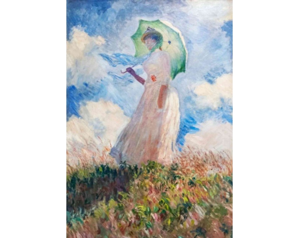 ΠΙΝΑΚΑΣ ΣΕ ΚΑΜΒΑ Claude Monet - Γυναίκα με Ομπρέλα Στραμμένη προς τα Αριστερά