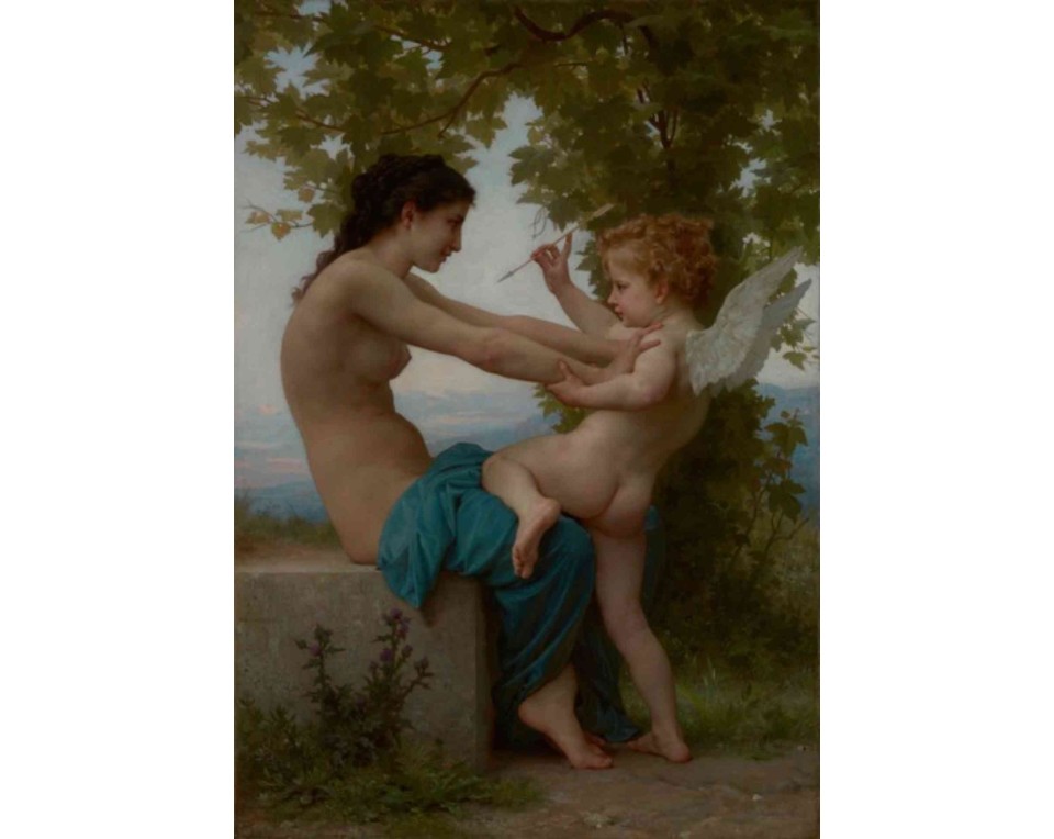 ΠΙΝΑΚΑΣ ΣΕ ΚΑΜΒΑ William-Adolphe Bouguereau - Νεαρή Κοπέλα Αμυνόμενη Εναντίον του Έρωτα