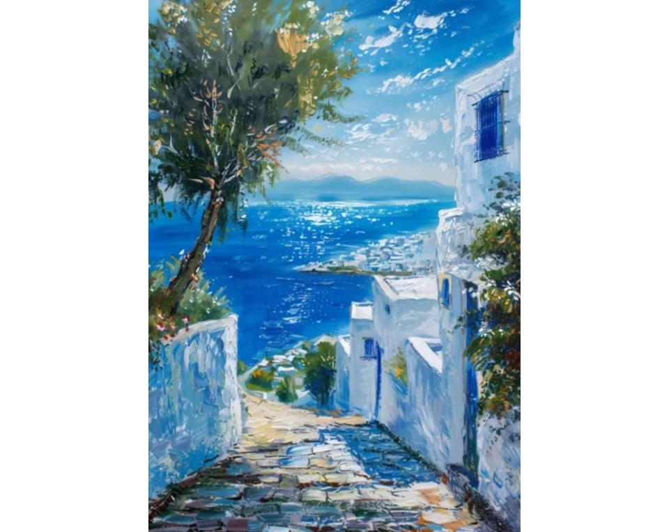 ΠΙΝΑΚΑΣ ΣΕ ΚΑΜΒΑ Θέα στο Αιγαίο
