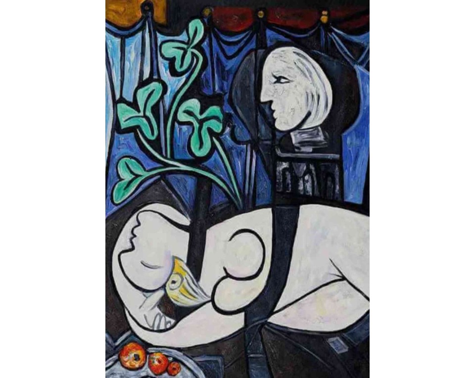 ΠΙΝΑΚΑΣ ΣΕ ΚΑΜΒΑ Pablo Picasso - Γυμνό, Πράσινα Φύλλα και Μπούστο