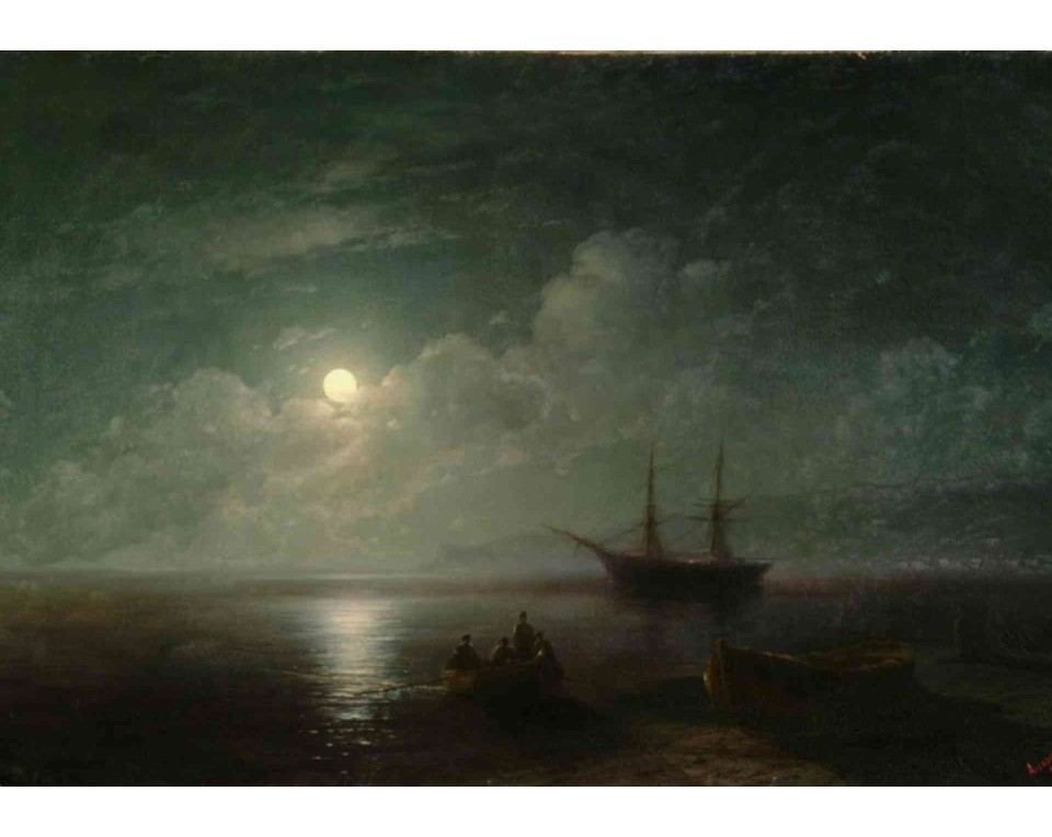 ΠΙΝΑΚΑΣ ΣΕ ΚΑΜΒΑ Ivan Aivazovsky - Θαλασσινό Τοπίο με Πανσέληνο