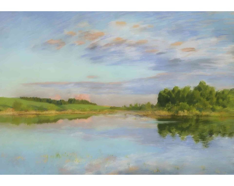 ΠΙΝΑΚΑΣ ΣΕ ΚΑΜΒΑ Isaac Levitan - Κοντά σε Λίμνη. Καλοκαιρινό Βράδυ