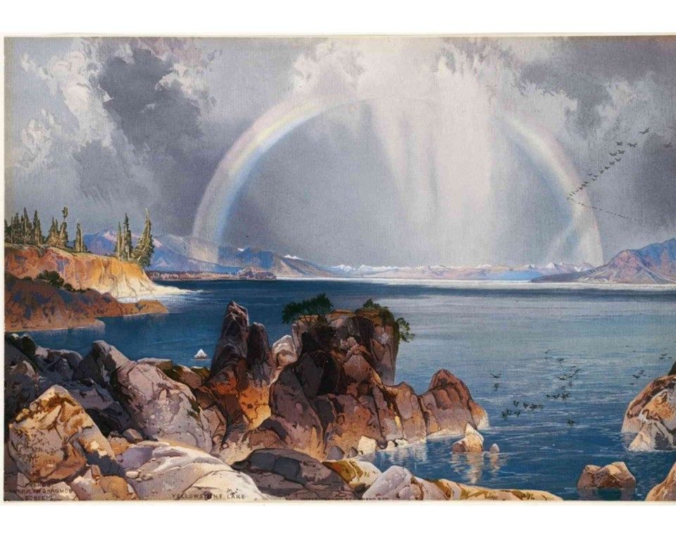 ΠΙΝΑΚΑΣ ΣΕ ΚΑΜΒΑ Thomas Moran - Λίμνη Γέλοουστοουν