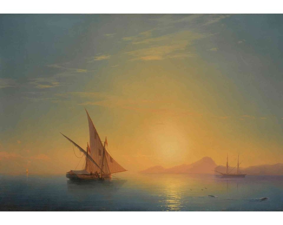 ΠΙΝΑΚΑΣ ΣΕ ΚΑΜΒΑ Ivan Aivazovsky - Το Νησί της Ίσκια στο Ηλιοβασίλεμα
