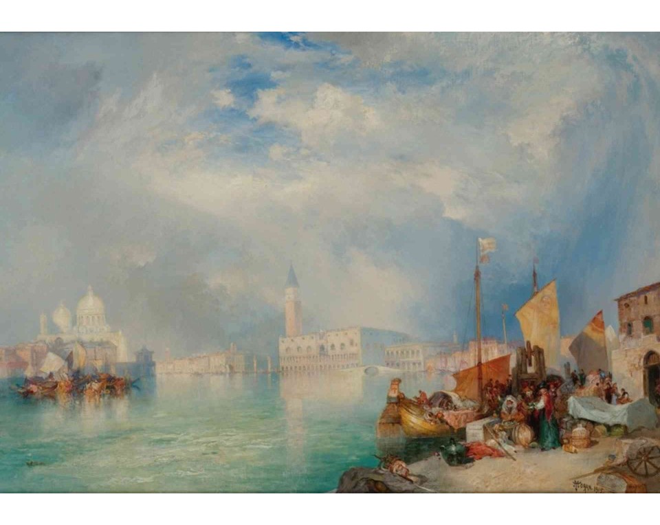 ΠΙΝΑΚΑΣ ΣΕ ΚΑΜΒΑ Thomas Moran - Η Είσοδος στο Μεγάλο Κανάλι, Βενετία