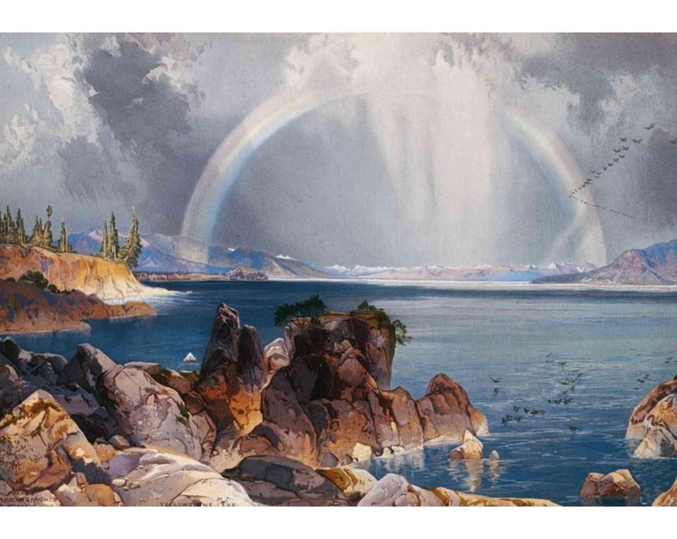 ΠΙΝΑΚΑΣ ΣΕ ΚΑΜΒΑ Thomas Moran - Λίμνη Γέλοουστοουν