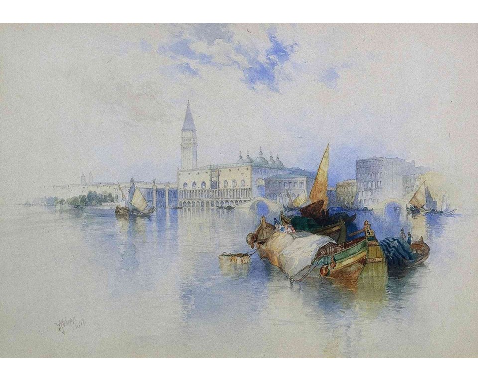 ΠΙΝΑΚΑΣ ΣΕ ΚΑΜΒΑ Thomas Moran - Λεκάνη του Αγίου Μάρκου