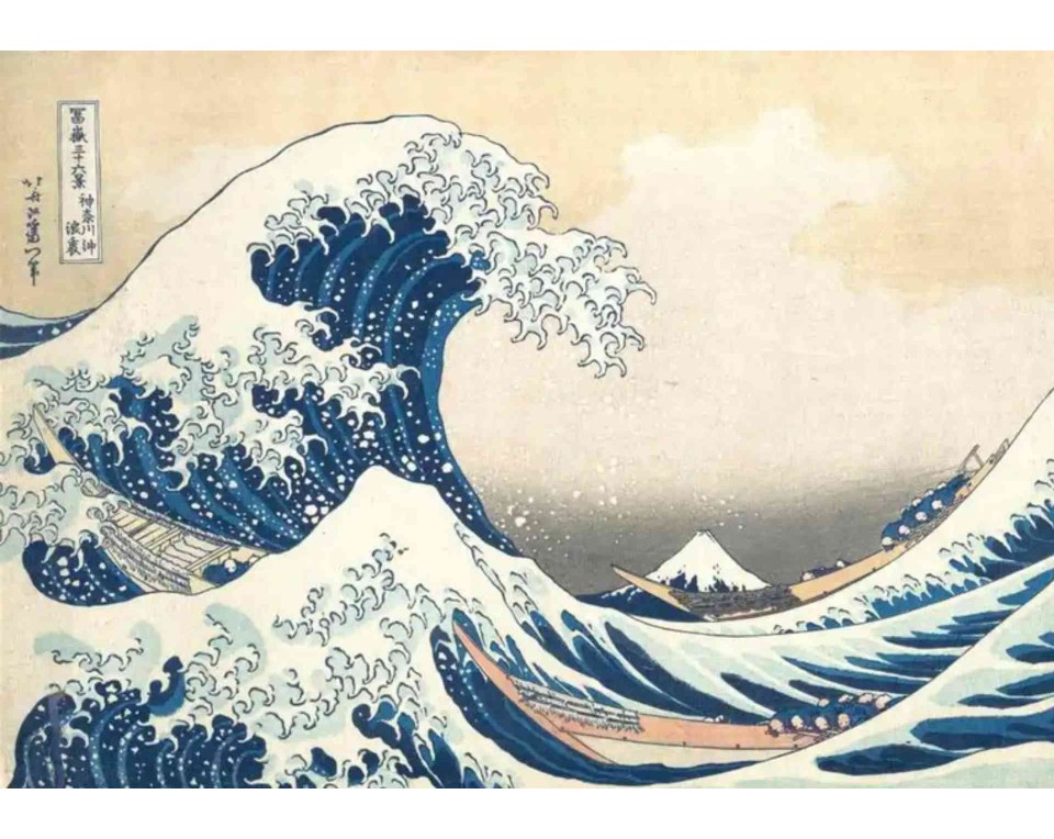 ΠΙΝΑΚΑΣ ΣΕ ΚΑΜΒΑ Katsushika Hokusai - Το Μεγάλο Κύμα έξω από την Καναγκάβα