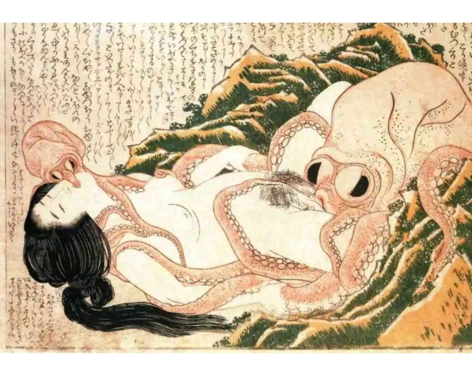 ΠΙΝΑΚΑΣ ΣΕ ΚΑΜΒΑ Katsushika Hokusai - Το Όνειρο της Γυναίκας του Ψαρά