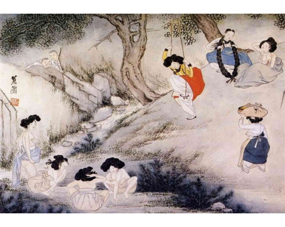 ΠΙΝΑΚΑΣ ΣΕ ΚΑΜΒΑ Shin Yun-bok - Τοπίο την Ημέρα του Ντανό