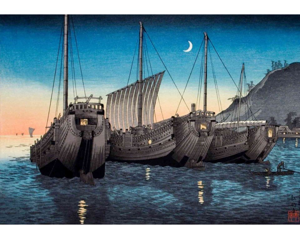 ΠΙΝΑΚΑΣ ΣΕ ΚΑΜΒΑ Takahashi Hiroaki - Junks in Inatori Bay, Izu