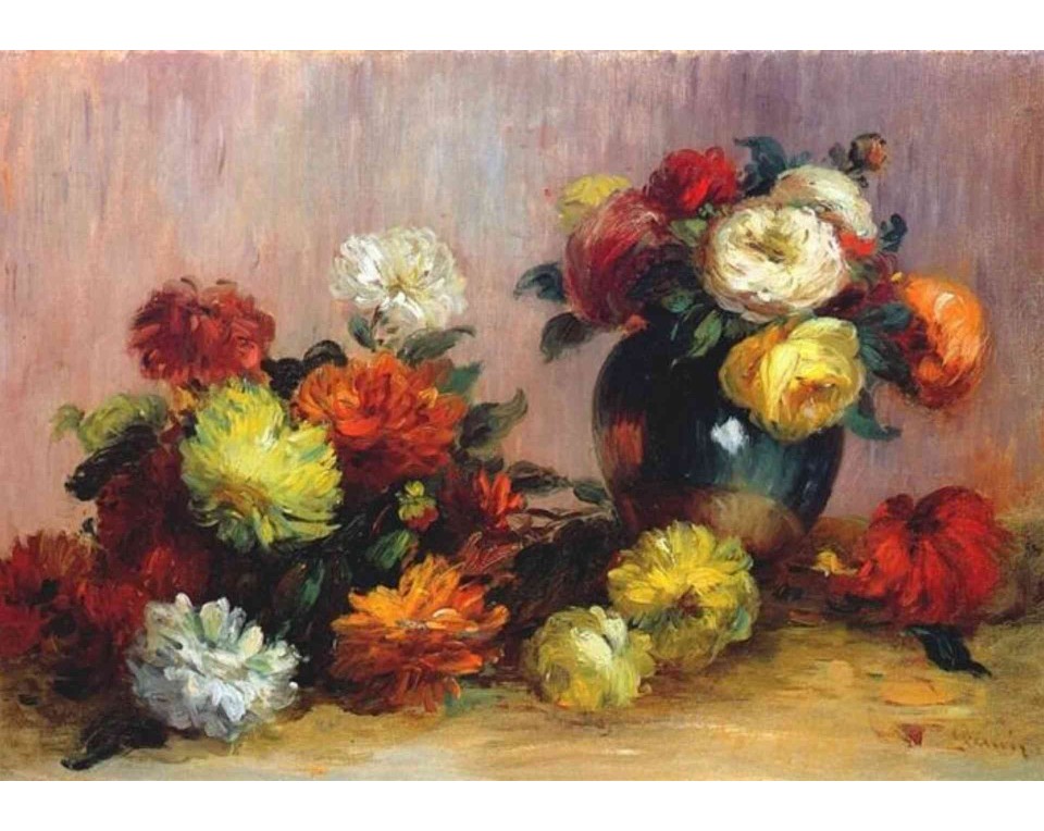 ΠΙΝΑΚΑΣ ΣΕ ΚΑΜΒΑ Pierre-Auguste Renoir - Μπουκέτα με Λουλούδια