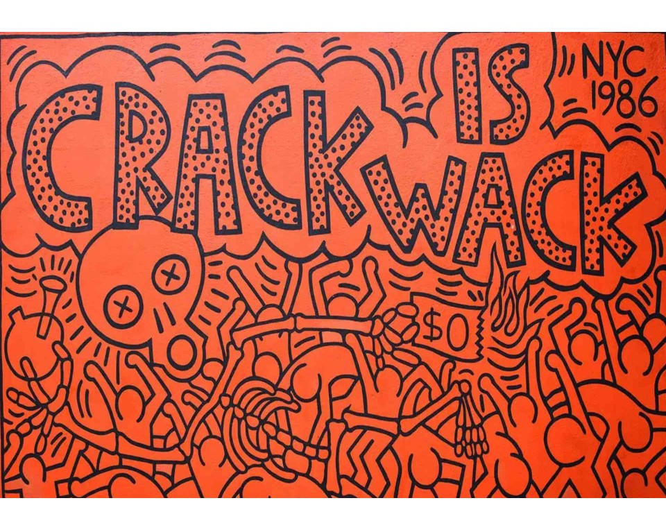 ΠΙΝΑΚΑΣ ΣΕ ΚΑΜΒΑ Keith Haring - Crack is Wack
