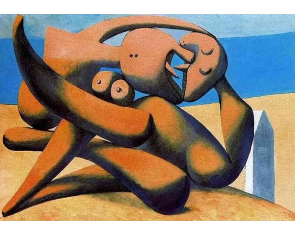 ΠΙΝΑΚΑΣ ΣΕ ΚΑΜΒΑ Pablo Picasso - Φιγούρες στην Ακροθαλασσιά